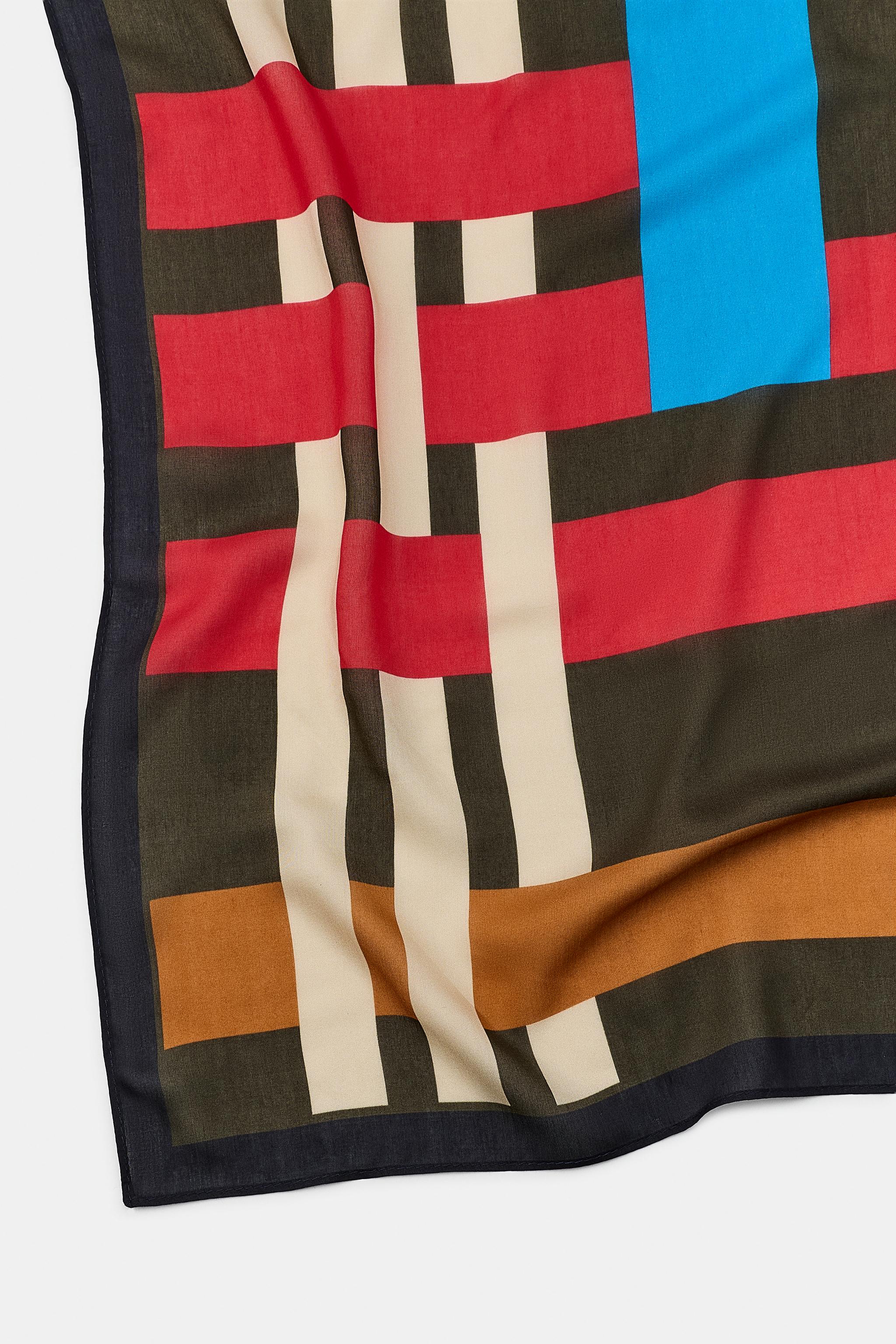FOULARD EN SOIE À IMPRIMÉ RAYURES